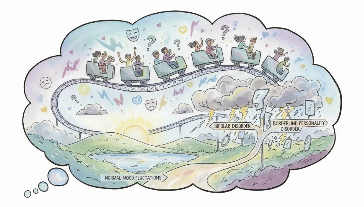 سوار بر ترن هواییِ احساسات: راهنمای جامع تشخیص «نوسانات خلقی» عادی از «دوقطبی» و «شخصیت مرزی»؛ چرا ثبات ندارم؟